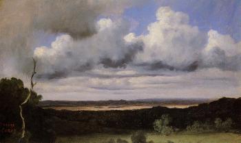 讓 巴蒂斯特 卡米耶 柯羅 Fontainebleau, Storm over the Plains